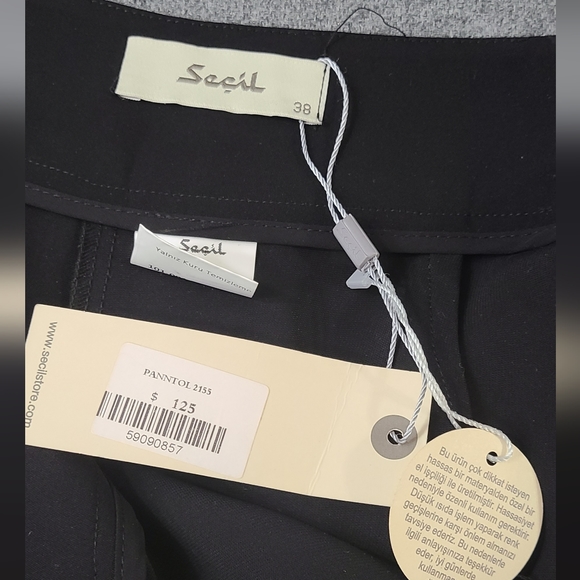 Capris Black Pants Size 38 NWT - Picture 5 of 10